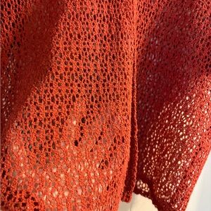 Rust Orange Crochet Shawl